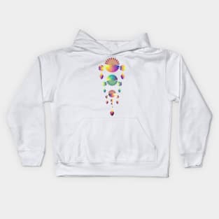 Dream Catcher Triple Tier | Combo 3 Sunset, Peacock and Volcano (White) Kids Hoodie